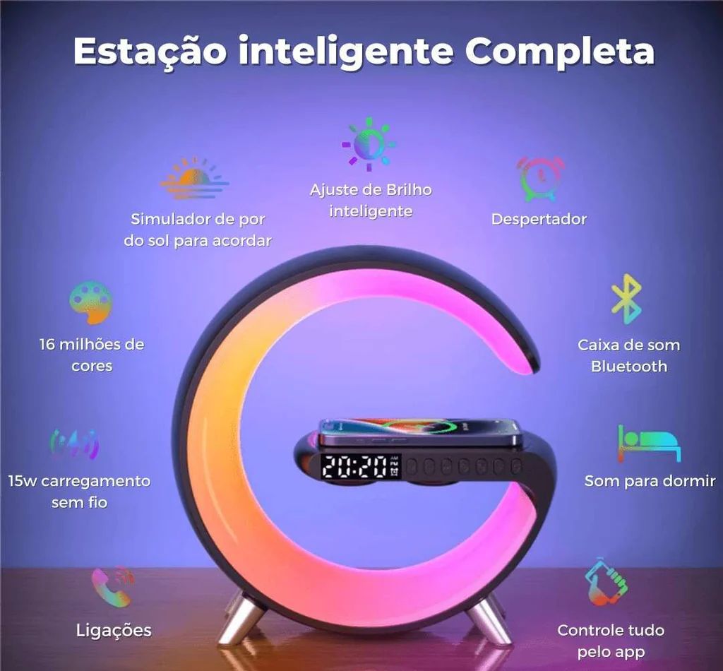 Luminária G-Speaker Smart - Multifuncional 5 em 1