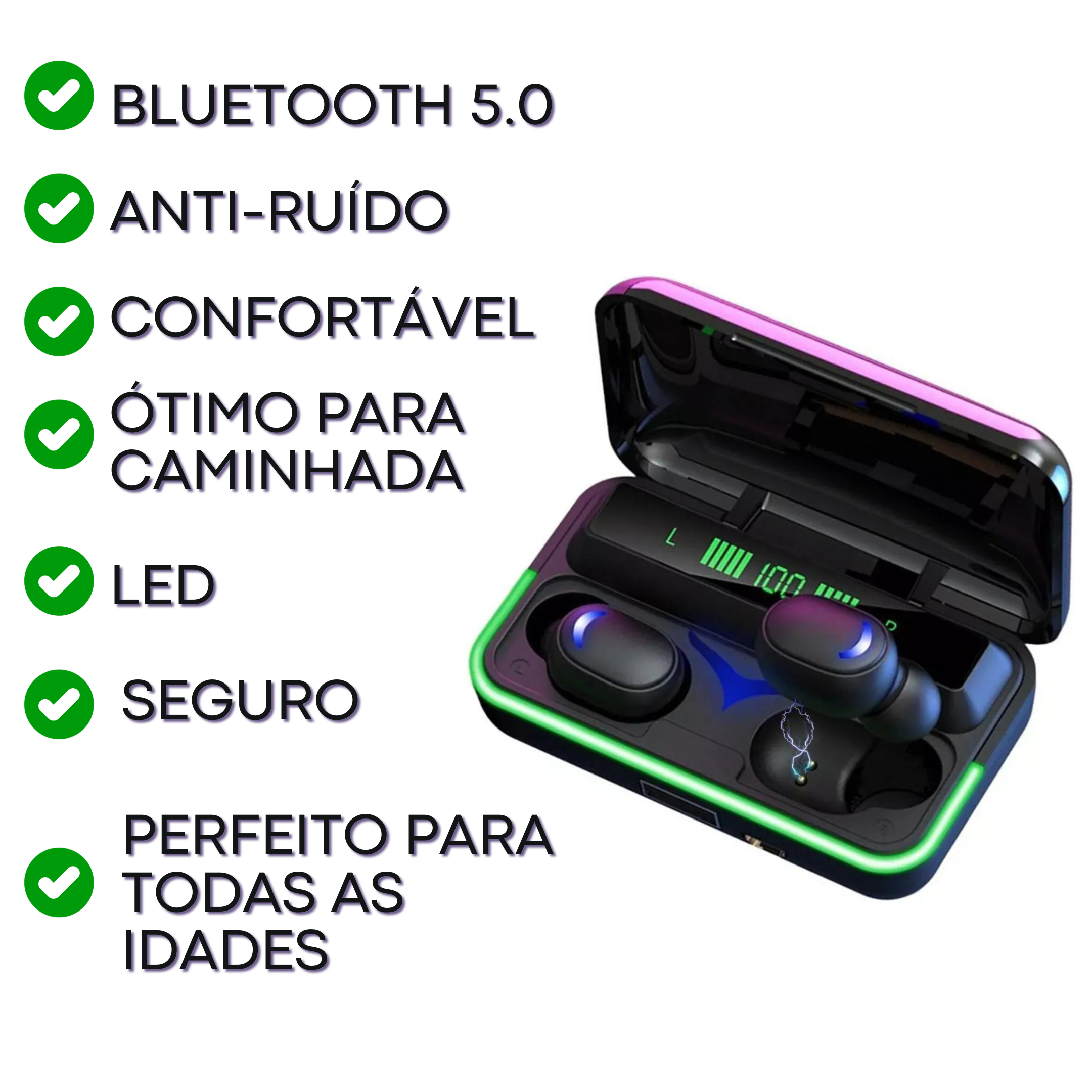 TWS Bluetooth Fone E10 a prova de água - Tiger Shopping Mundial