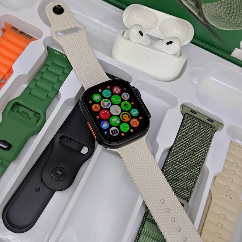 Smartwatch WS-80 ULTRA 2 – Kit com 7 Pulseiras + Fone de Ouvido Grátis | Tela AMOLED 49mm