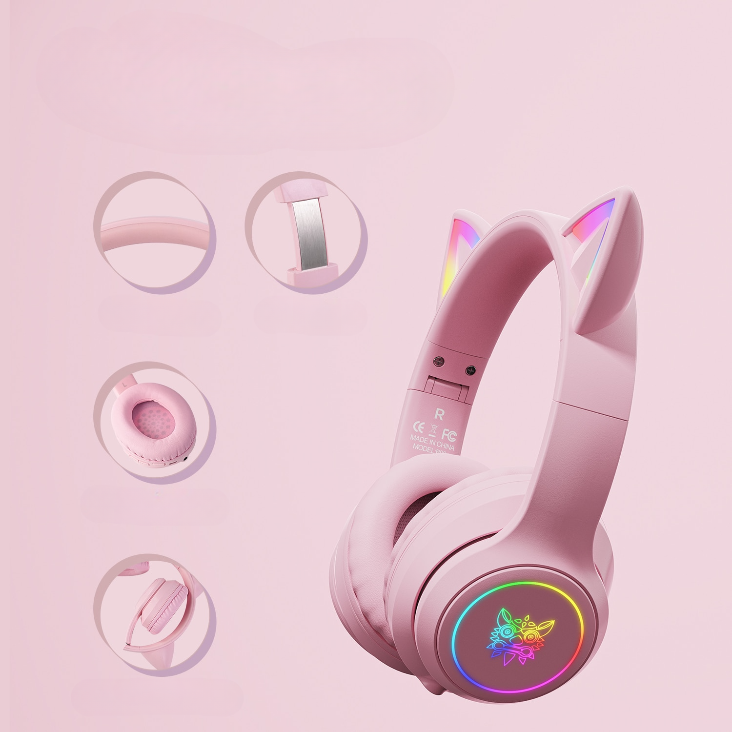 Fone de Ouvido Gatinha RGB B90 - Tiger Shopping Mundial